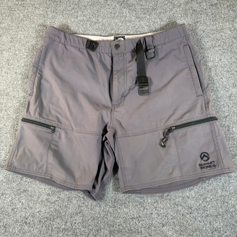 The North Face Summit Series Mens Gray Cargo Shorts Size Small Belted #3807